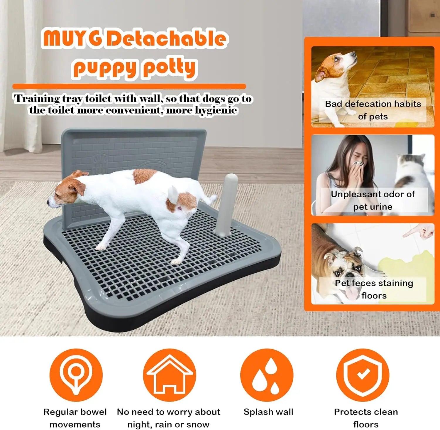 Collapsible Portable Pets Dogs Training Potty Tray Park Corner Pee Pad Toilet Litter Box for Indoor